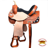 Hilason Western Horse Treeless Saddle American Leather Trail Barrel Tack