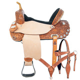 16 In Western Horse Treeless Saddle American Leather Trail Barrel Tack - Uhorse