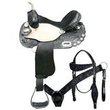 16 In W. H. Treeless Saddle American Leather Trail Barrel Tk. – by Hilason – Cowboy and equestrian accessories