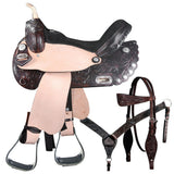 14 In Western Horse Treeless Saddle American Leather Trail Barrel Tack - Uhorse