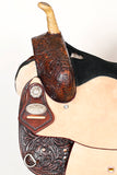 HILASON Western Genuine Leather Horse Saddle With Headstall & Breast Collar Tack Set