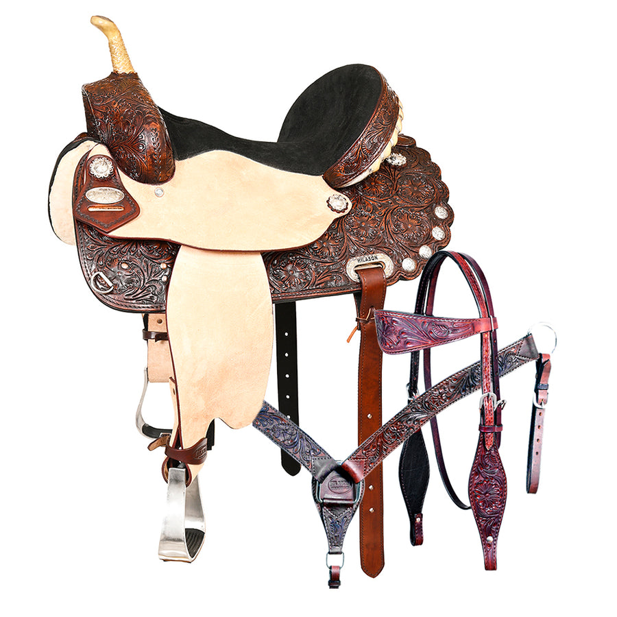 HILASON W. Genuine Leather H. Saddle With Headstall & Breast Collar by Hilason – Cowboy and equestrian accessories