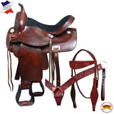Western Horse Treeless Saddle American Leather Trail Pleasure Tack - Uhorse