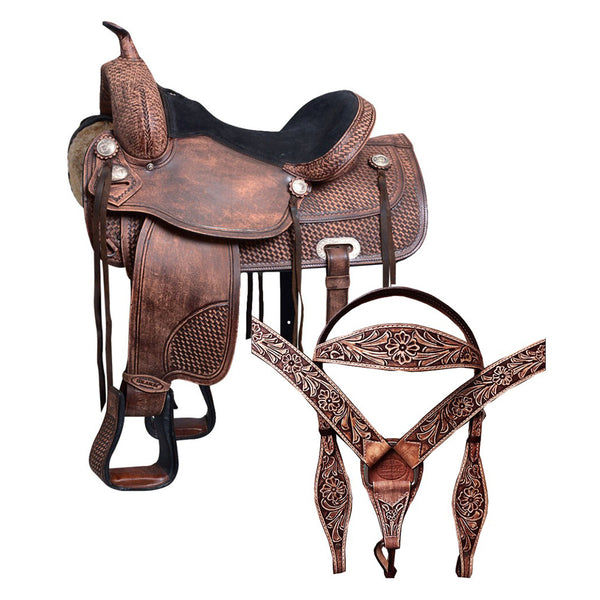 Western Horse Treeless Saddle American Leather Trail Pleasure Tack - Uhorse