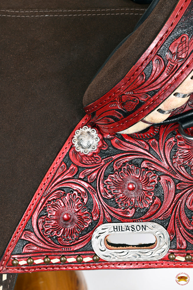 HILASON Western Horse Treeless Trail Barrel American Leather Saddle | for Horses