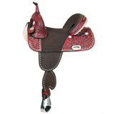 HILASON W. H. Treeless Trail Barrel American Leather Saddle | for H.s by Hilason – Cowboy and equestrian accessories