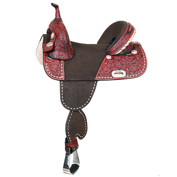 Hilason Western Horse Treeless Trail Barrel American Leather Saddle - Uhorse