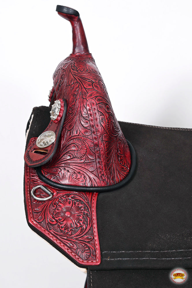 HILASON Western Horse Treeless Trail Barrel American Leather Saddle | for Horses