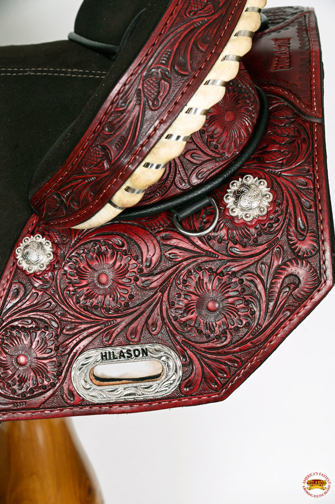 HILASON Western Horse Treeless Trail Barrel American Leather Saddle | for Horses