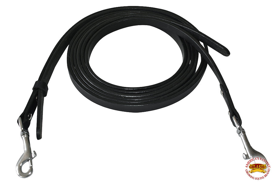 Hilason Horse Leather Split Reins 7Ft Black