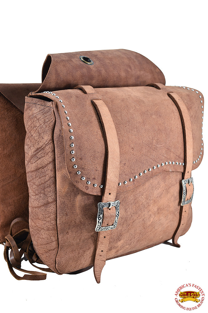HILASON Soft Leather Horse Saddle Bag Tan | Equestrian Western Adjustable Closure