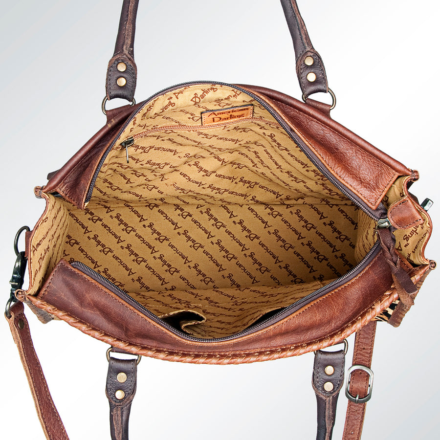 American Darling Briefcase Hair On Genuine Leather Western Women Bag | Handbag Weekend Travel Bags for