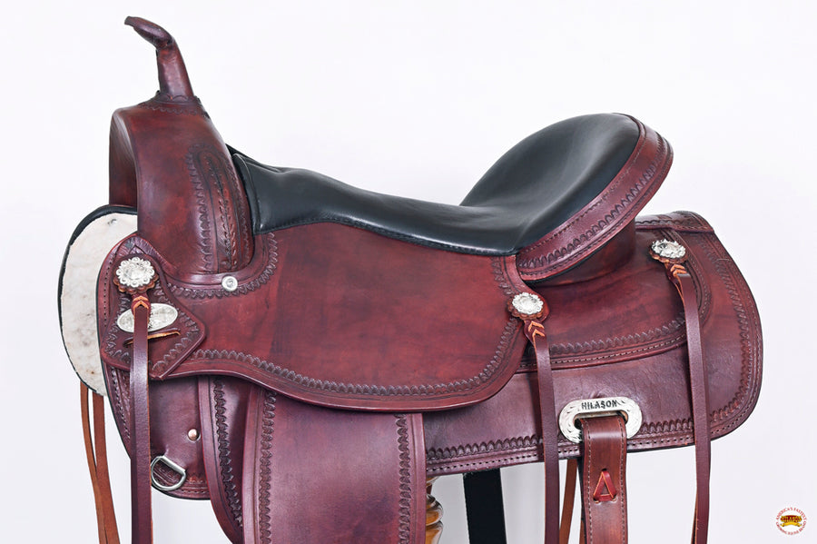 HILASON Western Horse Saddle American Leather Flex Tree Trail & Pleasure Mahogany | for Horses
