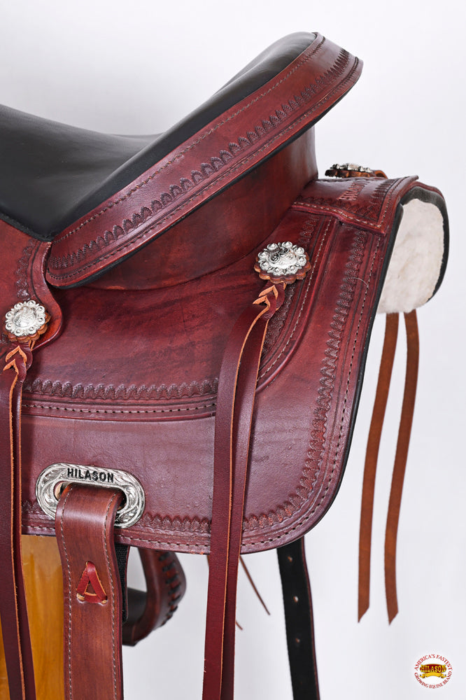 HILASON Western Horse Saddle American Leather Flex Tree Trail & Pleasure Mahogany | for Horses