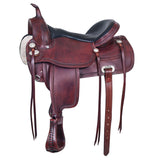 HILASON Western Horse Saddle American Leather Flex Tree Trail & Pleasure Mahogany