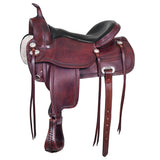 15 In HILASON Western Horse Saddle American Leather Flex Tree Trail and Pleasure Mahogany - Uhorse