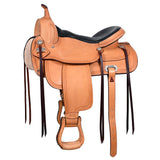 17 In HILASON Western Horse Saddle American Leather Flex Tree Trail and Pleasure Oiled Tan - Uhorse