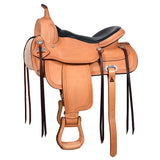 HILASON Western Horse Saddle American Leather Flex Tree Trail & Pleasure Oiled Tan