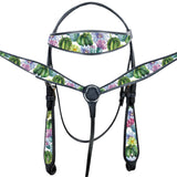 HILASON Western Horse Headstall Breast Collar Set Tack American Leather | for Horses