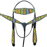 W. H. Headstall Breast Collar Set Tk. American Leather Hilason – by Hilason – Cowboy and equestrian accessories