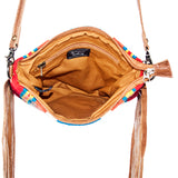 American Darling CrossBody Bag Saddle Blanket Fabric Genuine Leather Western Women Handbag Purse | for Cute Travel
