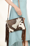 American Darling ADBG238BRW Envelope Hair-On Genuine Leather Women Bag Western Handbag Purse