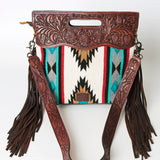 American Darling ADBG247 Clutch Hand Tooled Saddle Blanket Genuine Leather Women Bag Western Handbag Purse