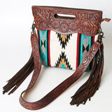 American Darling ADBG247 Clutch Hand Tooled Saddle Blanket Genuine Leather Women Bag Western Handbag Purse