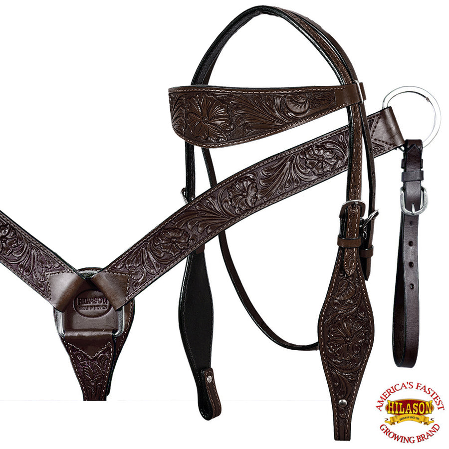 HILASON Western Horse Treeless Saddle American Leather Trail | Barrel for Horses