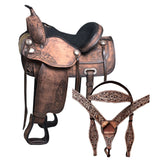 16 In W. H. Treeless Saddle American Leather Trail Pleasure Tk. – by Hilason – Cowboy and equestrian accessories