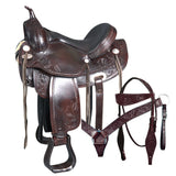 16 In W. H. Treeless Saddle American Leather Trail Pleasure Tk. – by Hilason – Cowboy and equestrian accessories