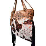 American Darling Tote Hand Tooled Hair On Genuine Leather Women Bag Western Handbag Purse