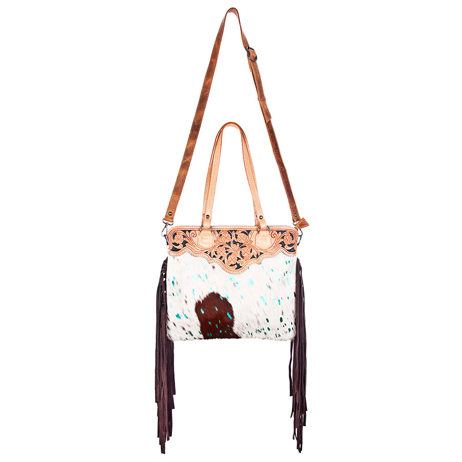 American Darling Cross Body Hand Tooled Hair on-Genuine Leather Western Women Bag Handbag Purse | Crossbody for Cute