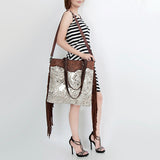 American Darling Cross Body Hand Tooled Hair on-Genuine Leather Western Women Bag Handbag Purse | Crossbody for Cute