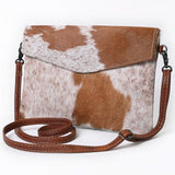 American Darling ADBGS178TAW Envelope Hair On Genuine Leather Women Bag Western Handbag Purse
