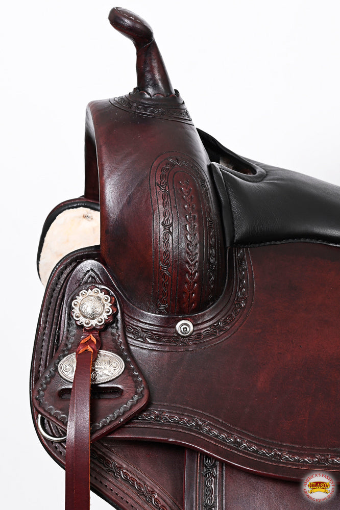 HILASON Gaited Western Horse Flex Pleasure American Leather Saddle | Treeless for Horses