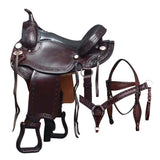 HILASON Gaited Western Horse Flex Pleasure American Leather Saddle | Horse Saddle | Western Saddle | Treeless Saddle | Saddle for Horses | Horse Leather Saddle