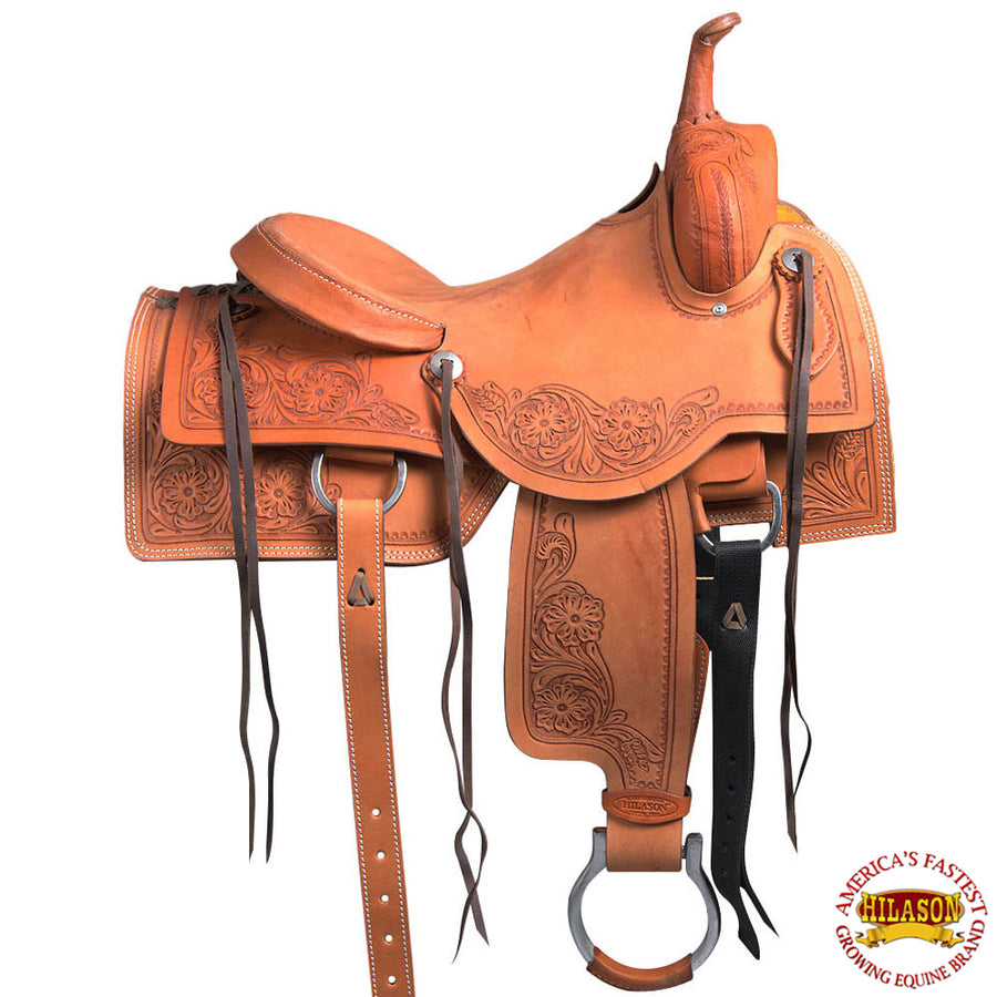 HILASON Horse Cutting Cutter Trail Pleasure Leather Saddle With Tack Set