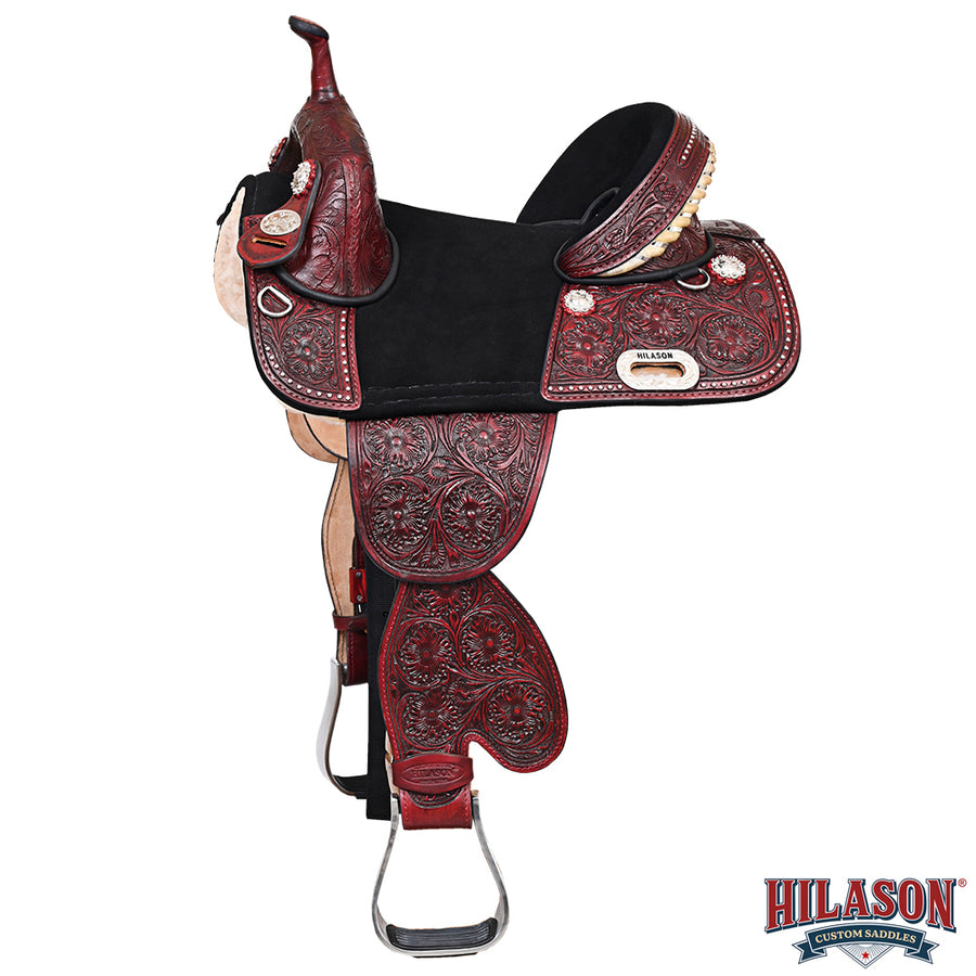 HILASON Western Horse Child Saddle Treeless American Leather Barrel | for Horses