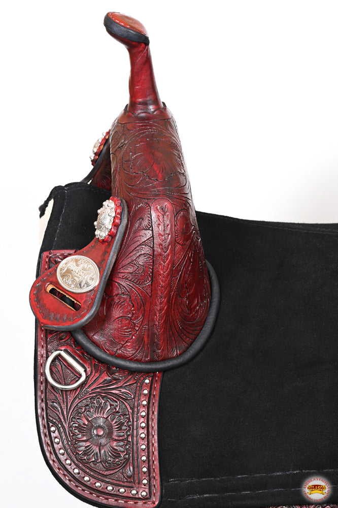 HILASON Western Horse Child Saddle Treeless American Leather Barrel | for Horses