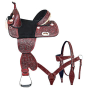 Western Horse Child Saddle Treeless American Leather Barrel