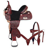 HILASON Western Horse Child Saddle Treeless American Leather Barrel | for Horses - Uhorse