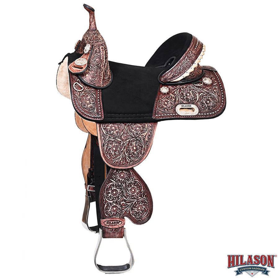 HILASON Child Treeless Horse Saddle Western American Leather Barrel | for Horses