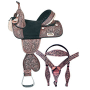 Western Horse Child Saddle Treeless American Leather Barrel