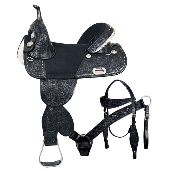Hilason Western Horse Treeless Barrel Racing American Leather Saddle - Uhorse