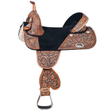 HILASON Western Horse Saddle Treeless American Leather Barrel Racing | Horse Saddle | Western Saddle | Treeless Saddle | Saddle for Horses | Horse Leather Saddle