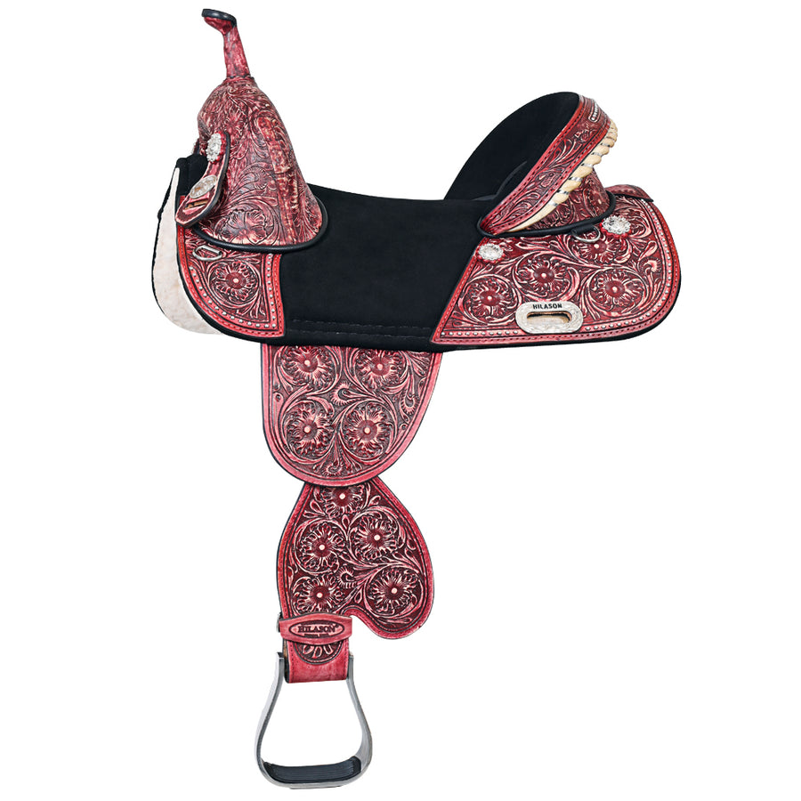 HILASON Treeless Horse Saddle Western American Leather Barrel Racing | for Horses
