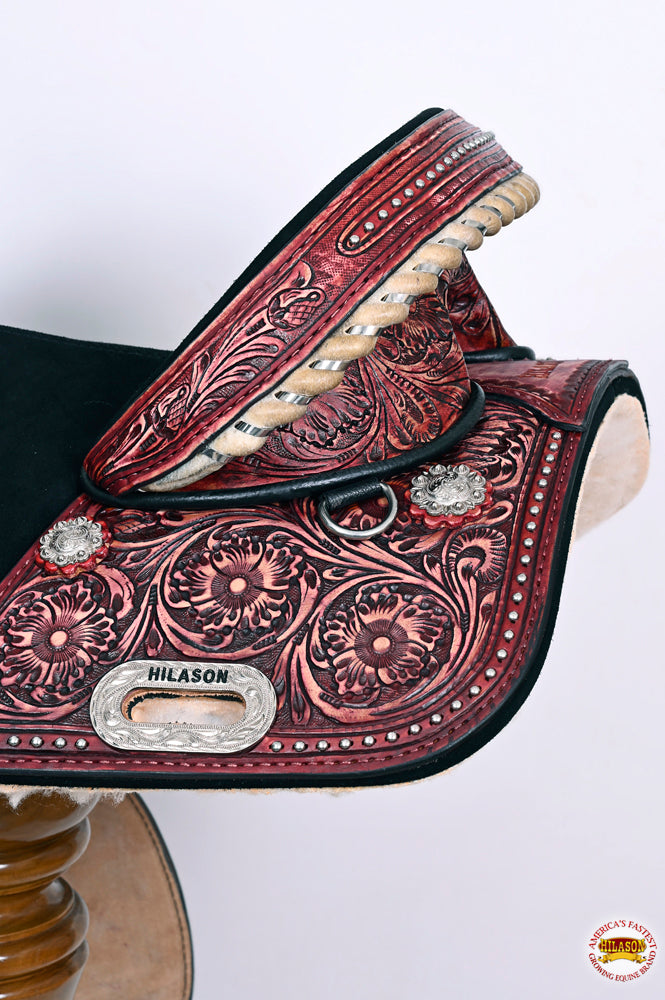 HILASON Western Horse Child Saddle Treeless American Leather Barrel | for Horses