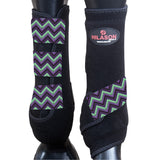 X Large Hilason Horse Medicine Sports Boots Rear Hind Leg  Black Chevron