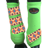 Hilason Horse Medicine Sports Boots Rear Hind Leg Green Aztec